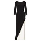 Ralph Lauren Lauren Two-tone Jersey Gown Black/lauren White