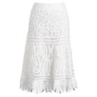 Polo Ralph Lauren Cotton Lace Midi Skirt Pure White