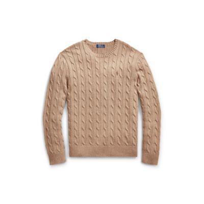 Ralph Lauren Cable-knit Cotton Sweater Honey Brown Heather 1x Big