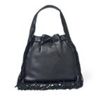 Polo Ralph Lauren Fringed Leather Sling Bag Black