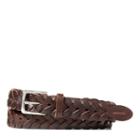 Polo Ralph Lauren Braided Vachetta Leather Belt Dark Brown