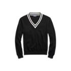 Ralph Lauren Cotton Cricket Sweater Black And Cream