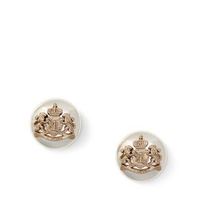 Ralph Lauren Crest Metal Studs Two Tone