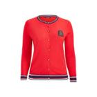 Ralph Lauren Bullion-patch Cotton Cardigan Crimson/multi