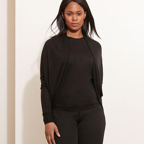 Ralph Lauren Lauren Woman Silk-blend Cardigan Black