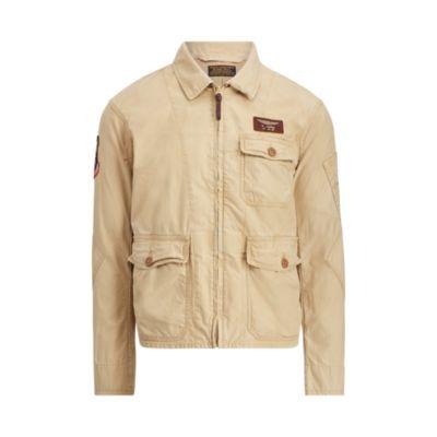 Ralph Lauren Cotton Twill Flight Jacket Gallery Tan