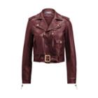 Ralph Lauren Cayden Leather Moto Jacket Oxblood