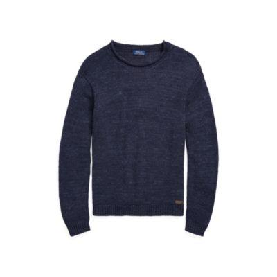 Ralph Lauren Cotton Rollneck Sweater Navy Ragg