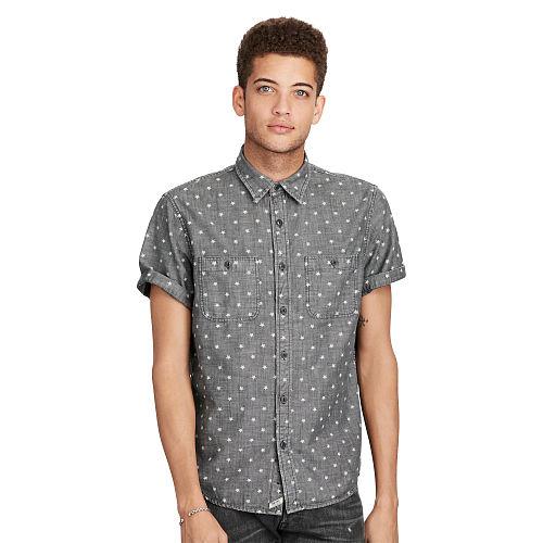 Ralph Lauren Denim & Supply Star Cotton Chambray Shirt Vault Star Print