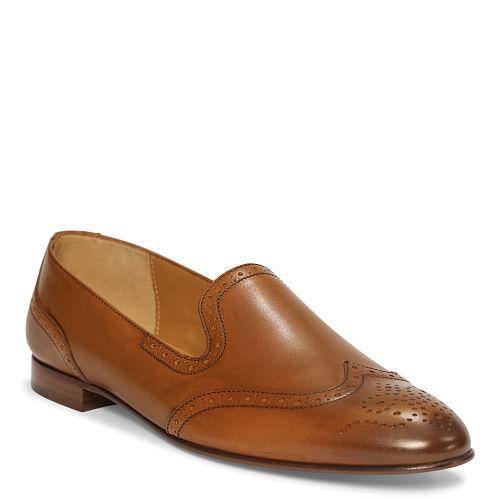 Ralph Lauren Quincy Calfskin Loafer Tan