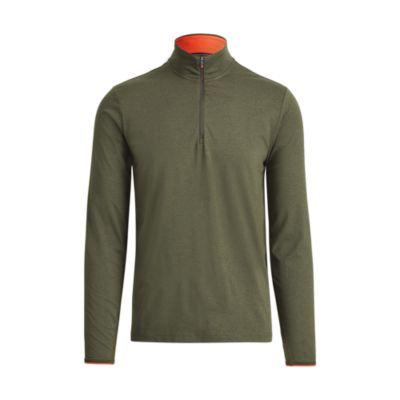 Ralph Lauren Performance Half-zip Pullover Cypress Hthr/orange