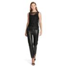Ralph Lauren Beaded Tulle V-back Top Black