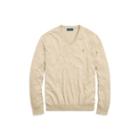 Ralph Lauren Slim Fit Cotton V-neck Sweater Expedition Dune Heather