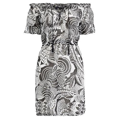 Polo Ralph Lauren Mosaic-print Cotton Cover-up Black/white