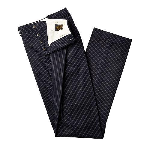 Ralph Lauren Rrl Slim Herringbone Trouser Indigo Pinstripe