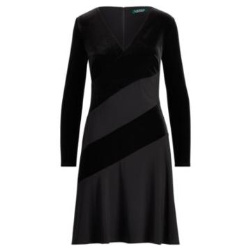Ralph Lauren Velvet Fit-and-flare Dress Black/black