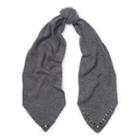 Ralph Lauren Lauren Jeweled Wool-blend Scarf Dk Grey Hthr