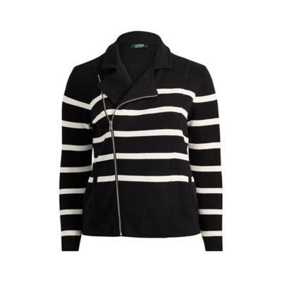 Ralph Lauren Striped Cotton Full-zip Jacket Polo Black/cream