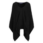 Ralph Lauren Cable Cashmere Poncho Scarf Black