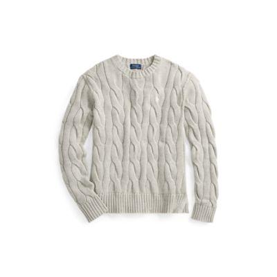 Ralph Lauren Cable-knit Cotton Sweater Light Vintage Heather