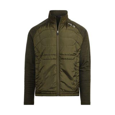 Ralph Lauren Paneled Stretch Wool Sweater Cypress Hthr/olive