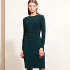 Ralph Lauren Lauren Petite Jersey Long-sleeve Dress Green