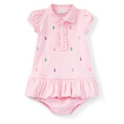 Ralph Lauren Allover Pony Dress & Bloomer Light Pink 3m