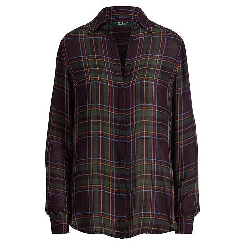 Ralph Lauren Lauren Petite Plaid Roll-cuff Shirt