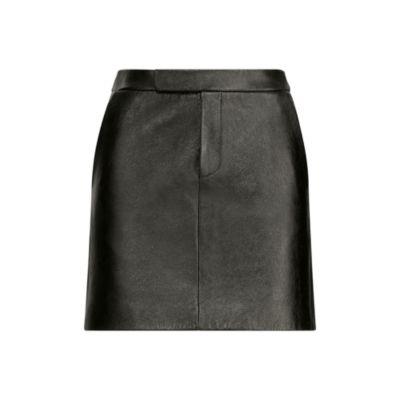 Ralph Lauren Bennett Leather Miniskirt Black