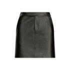 Ralph Lauren Bennett Leather Miniskirt Black