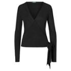 Ralph Lauren Lauren Silk-blend Wrap Sweater Polo Black