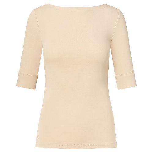 Ralph Lauren Lauren Stretch Cotton Boatneck Top Pale Wheat