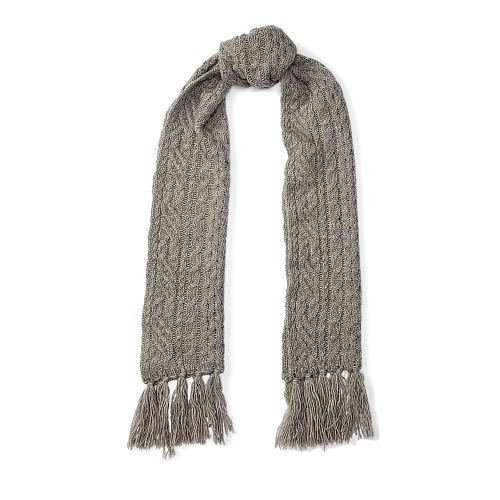Polo Ralph Lauren Aran-knit Scarf Light Vintage Heather