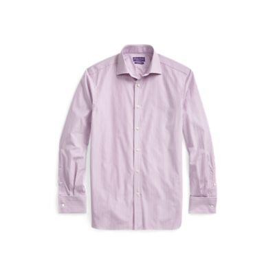 Ralph Lauren French Cuff Striped Shirt White And Magenta