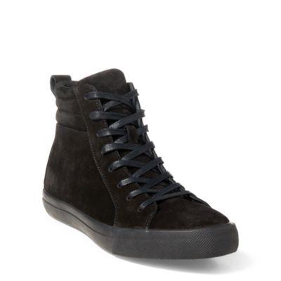 Ralph Lauren Gaven Suede High-top Sneaker Black