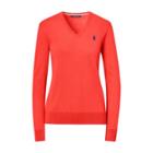 Ralph Lauren Cotton V-neck Sweater Coral Glow