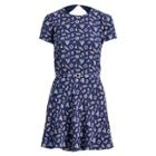 Ralph Lauren Print Crepe Open-back Dress Ships Wheel Print