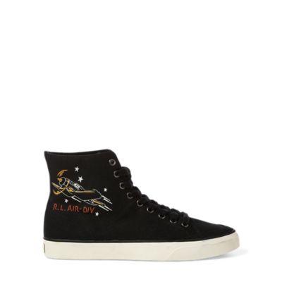 Ralph Lauren Solomon Canvas Sneaker Black Multi