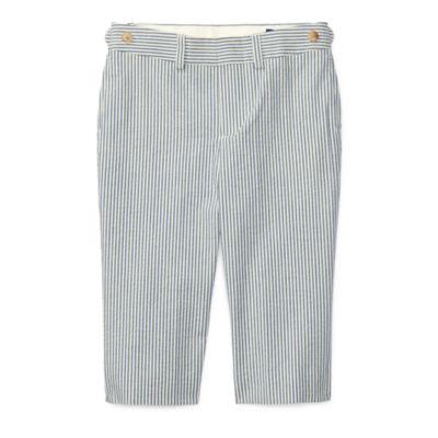 Ralph Lauren Cotton Seersucker Pant Blue/cream 9m
