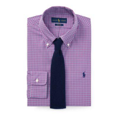 Ralph Lauren Classic Fit Easy Care Shirt 1902a Plum/teal