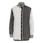 Ralph Lauren Striped Satin Button-down Black/trophy Multi Stripe