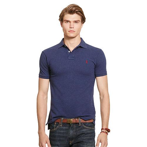 Polo Ralph Lauren Slim-fit Mesh Polo Shirt Spring Navy Heather