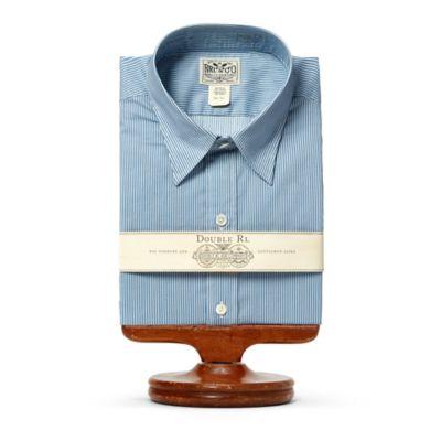 Ralph Lauren Eli Striped Cotton Dress Shirt Rl 977 Blue Navy