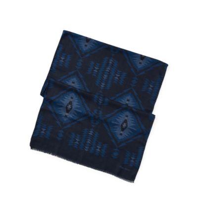 Ralph Lauren Southwestern-print Wool Scarf Navy/blue