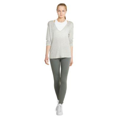 Ralph Lauren Open-back V-neck Sweater Dawn Grey Heather