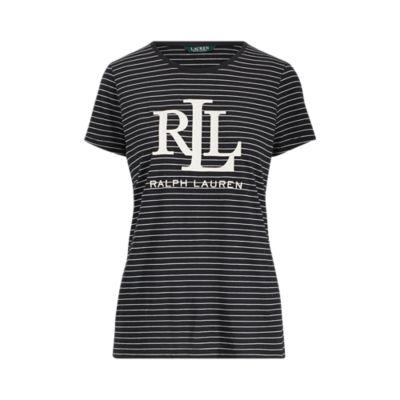 Ralph Lauren Striped Logo T-shirt Polo Black/cream