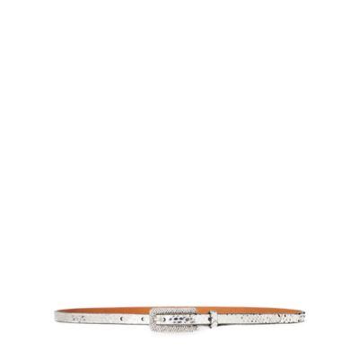 Ralph Lauren Crystal Buckle Python Belt Silver