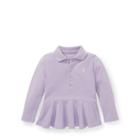 Ralph Lauren Cotton Mesh Peplum Polo Shirt French Lilac 24m