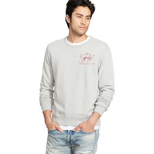 Ralph Lauren Denim & Supply Cotton French Terry Sweatshirt Granite Heather