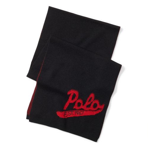 Polo Ralph Lauren Polo Wool Scarf Black/jewel Red